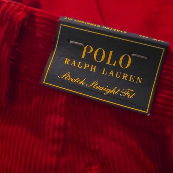 Polo Ralph Lauren Men's Stretch Straight Fit RED Corduroy Pants 38 x 32 NWT - Picture 12 of 15
